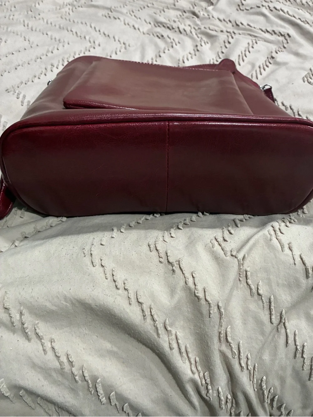 HESHE Burgundy Leather Backpack